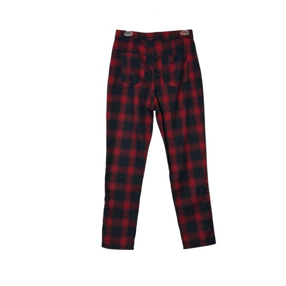 by the way black red plaid high waist pants size Medium - Picture 5 of 8